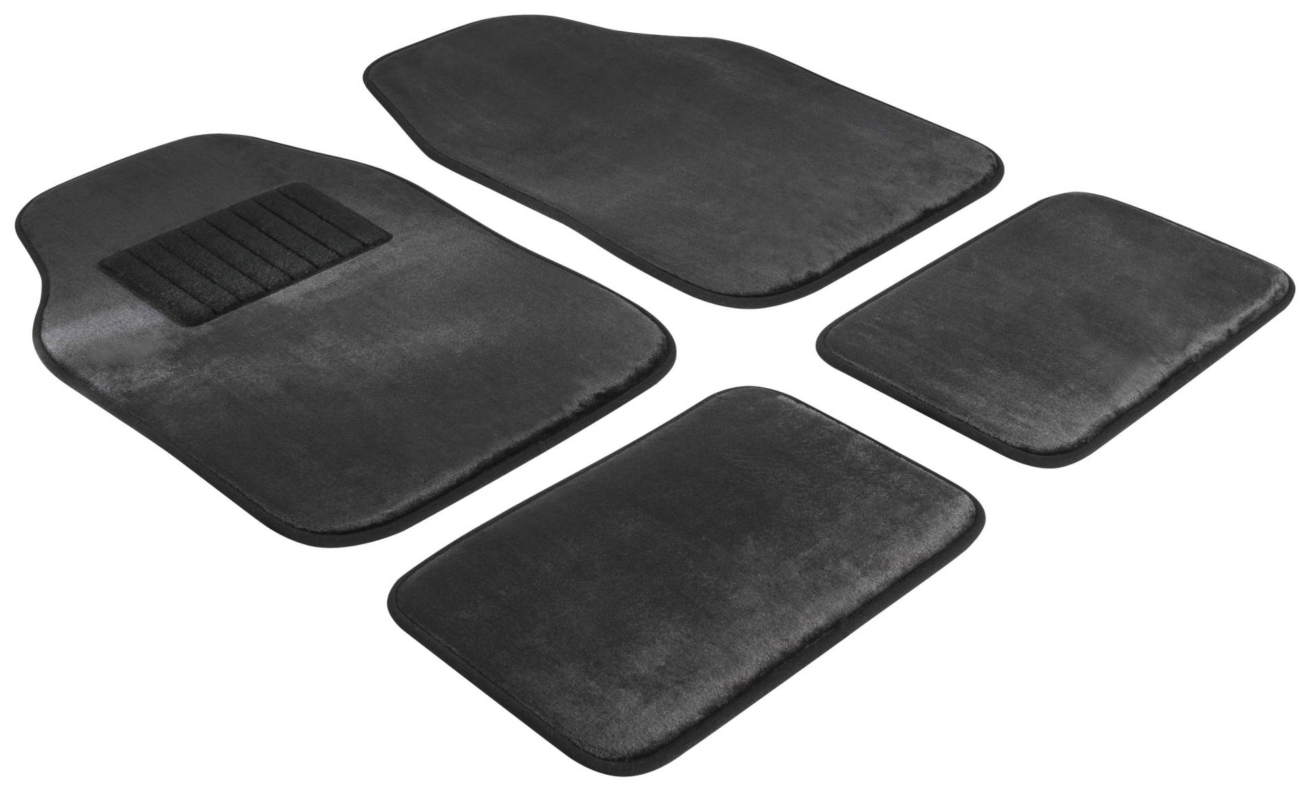 Auto-Teppich Premium Velours 12mm, waschbare Universal-Fußmatten 4-teilig schwarz von WALSER