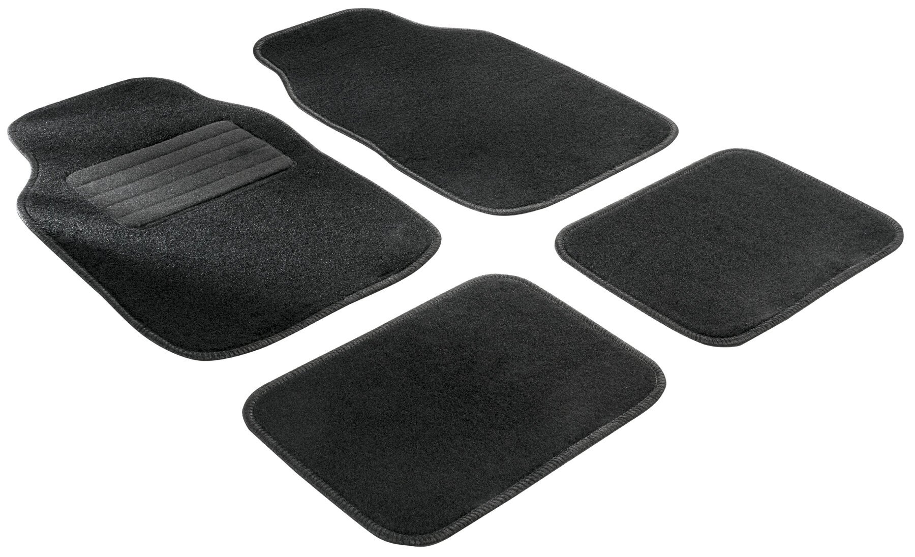 Auto-Teppich Velours, Universal-Fußmatten-Set 4-teilig schwarz von WALSER