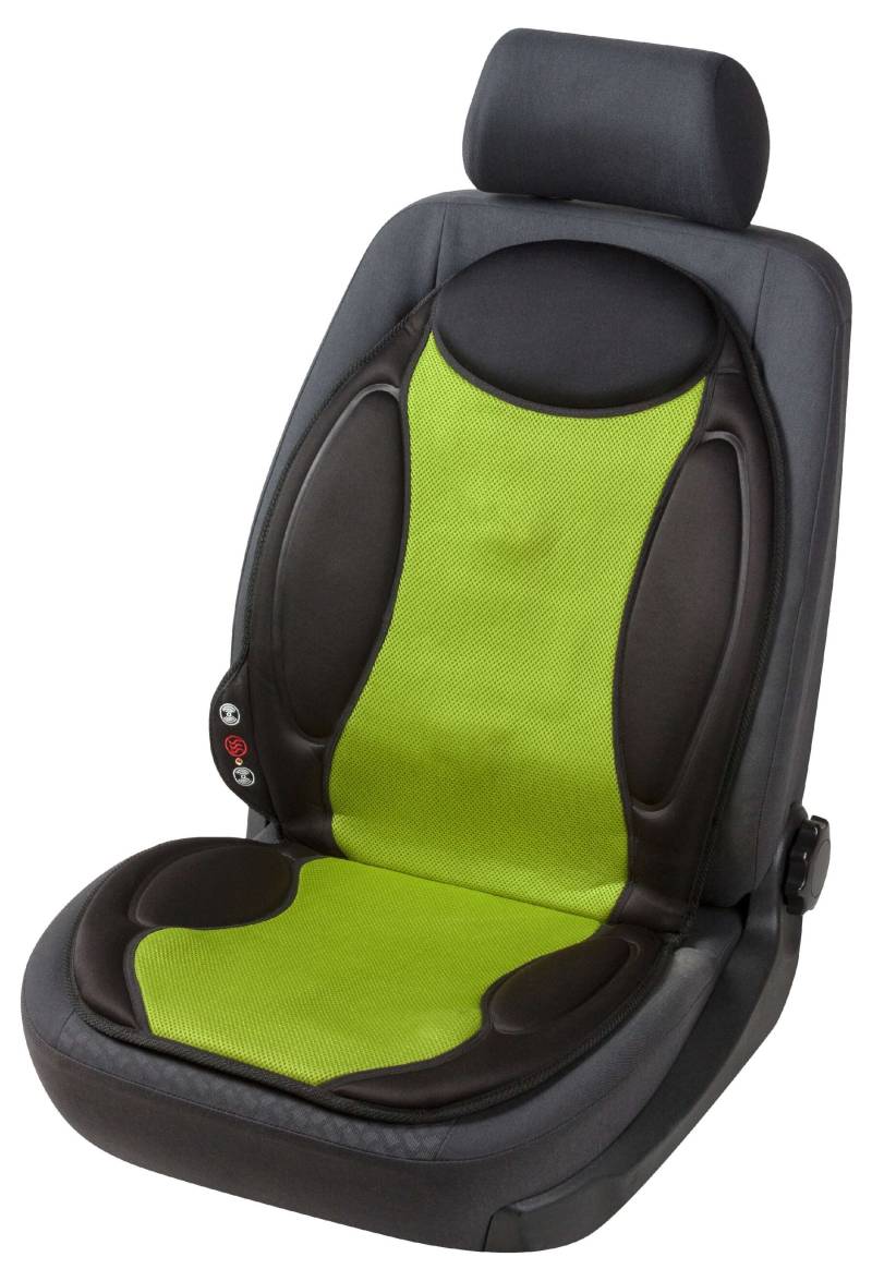 Autositz Heizkissen Sitzheizung Lounge mit Massagefunktion schwarz-grün von WALSER