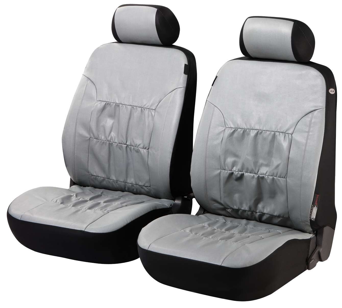 Autositzbezüge Nappa Touch grau für zwei Vordersitze aus Kunstleder von Walser GmbH