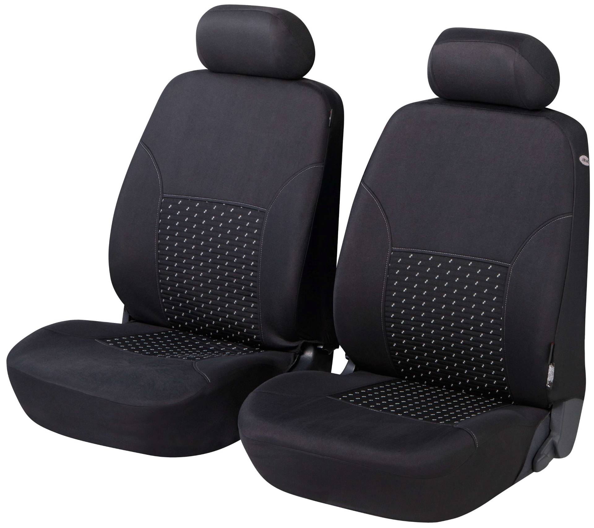 Autositzbezug Premium DotSpot, PKW-Schonbezüge für 2 Vordersitze grau/schwarz von WALSER