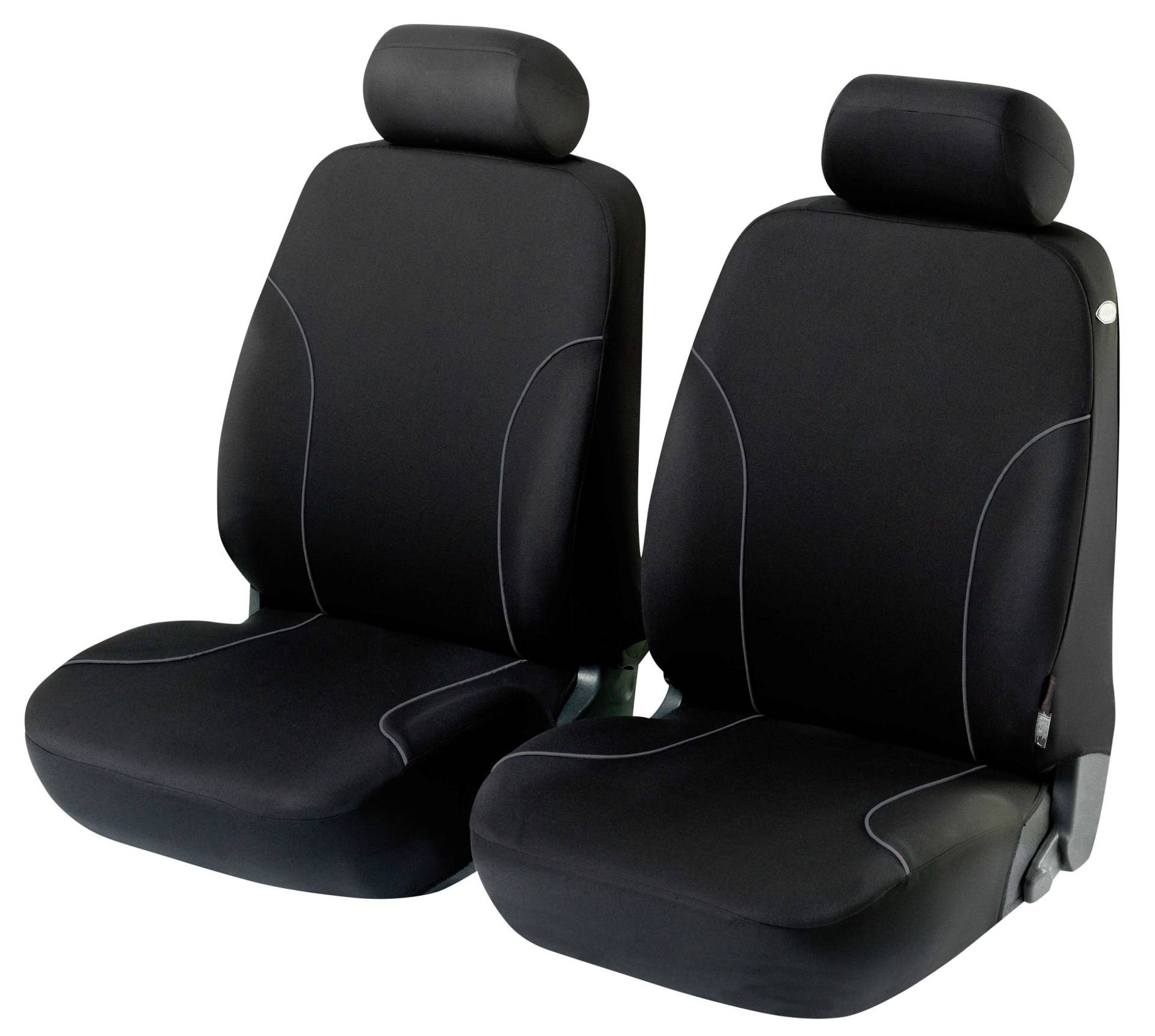 Autositzbezug ZIPP-IT Basic Allessandro, PKW-Schonbezüge für 2 Vordersitze mit Reißverschluss-System schwarz von WALSER