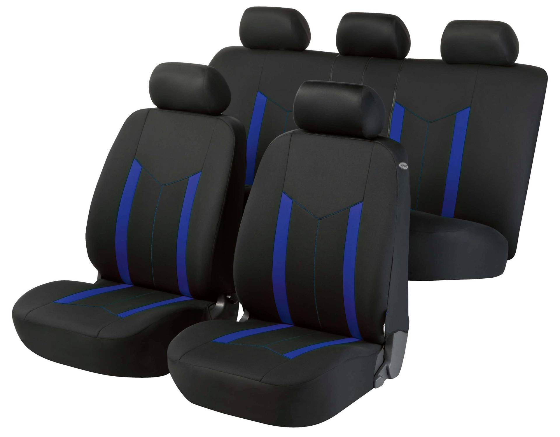 Autositzbezug ZIPP-IT Basic Hastings, PKW-Schonbezüge Komplettset mit Reißverschluss-System schwarz/blau von WALSER
