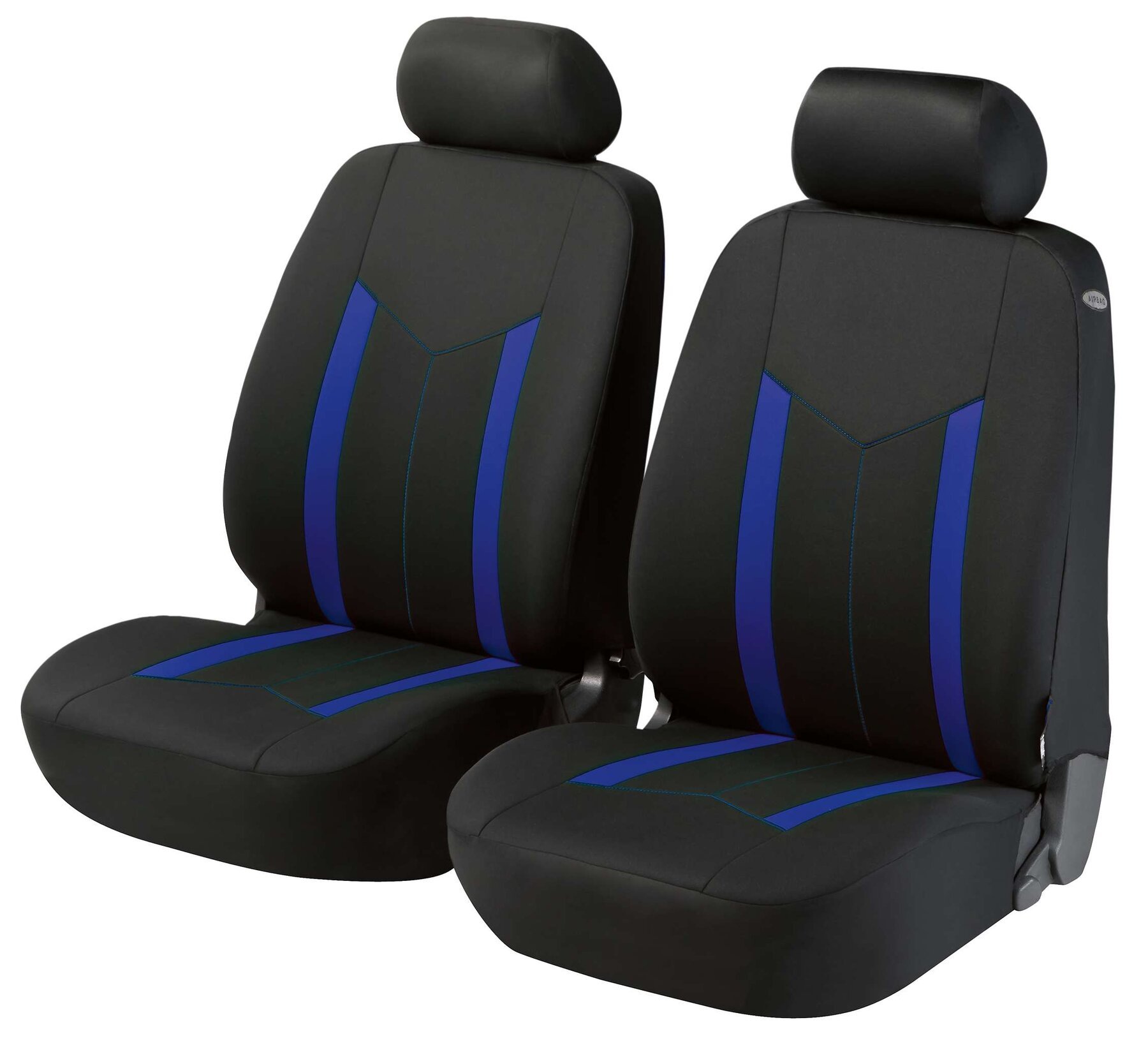 Autositzbezug ZIPP-IT Basic Hastings, PKW-Schonbezüge für 2 Vordersitze mit Reißverschluss-System schwarz/blau von WALSER