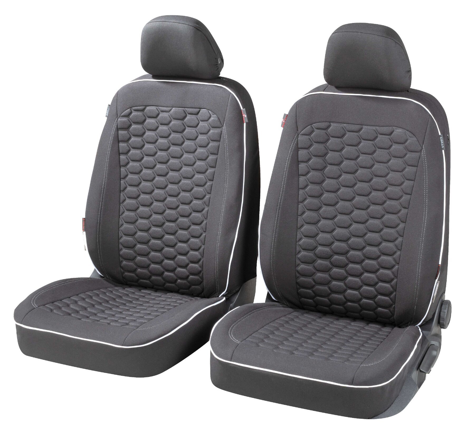 Autositzbezug ZIPP-IT Premium Kendal, PKW-Schonbezüge für 2 Vordersitze mit Reißverschluss-System schwarz/weiß von WALSER