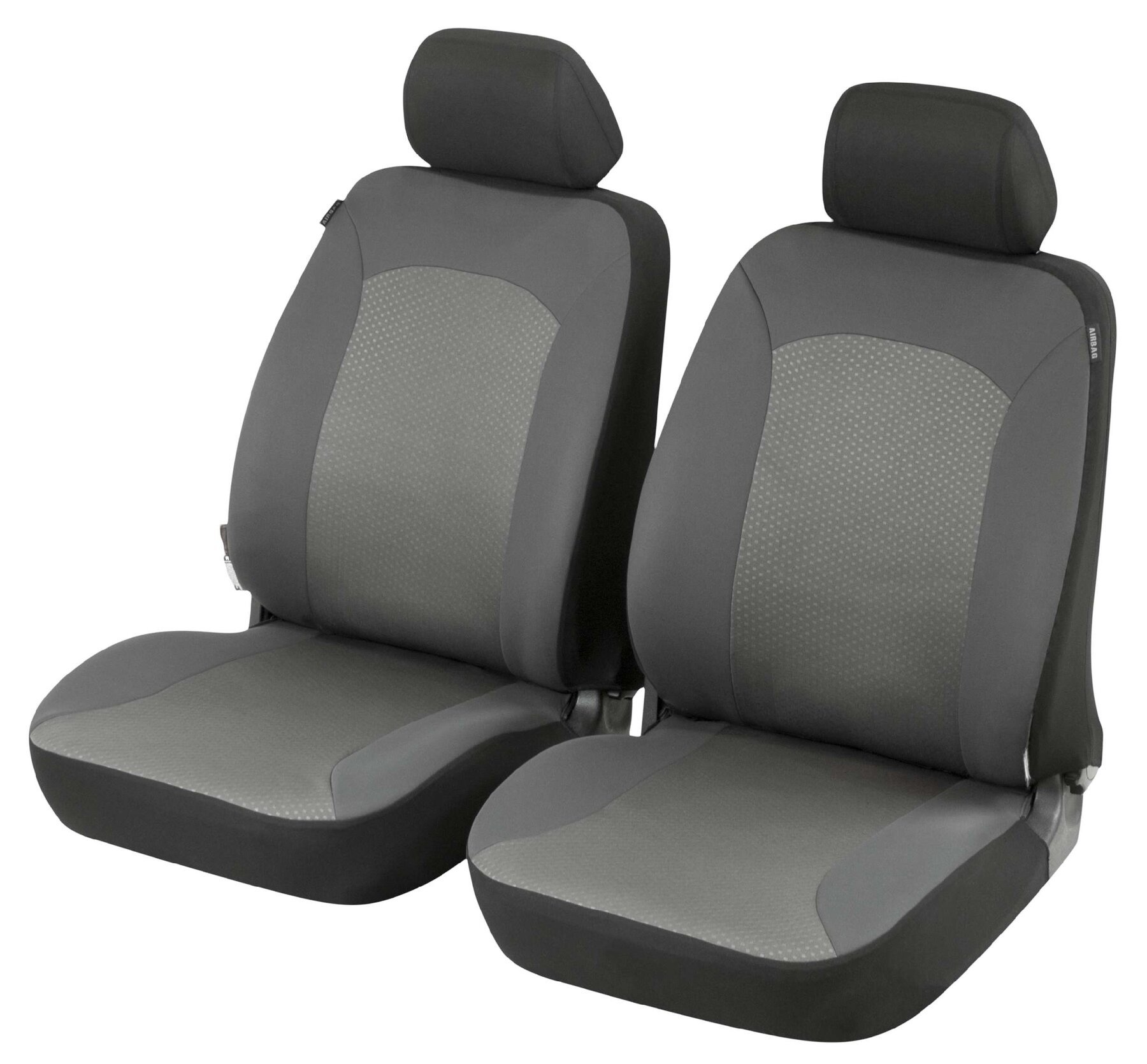 Autositzbezug ZIPP-IT Premium Manhay, PKW-Schonbezüge für 2 Vordersitze mit Reißverschluss-System schwarz/anthrazit von WALSER