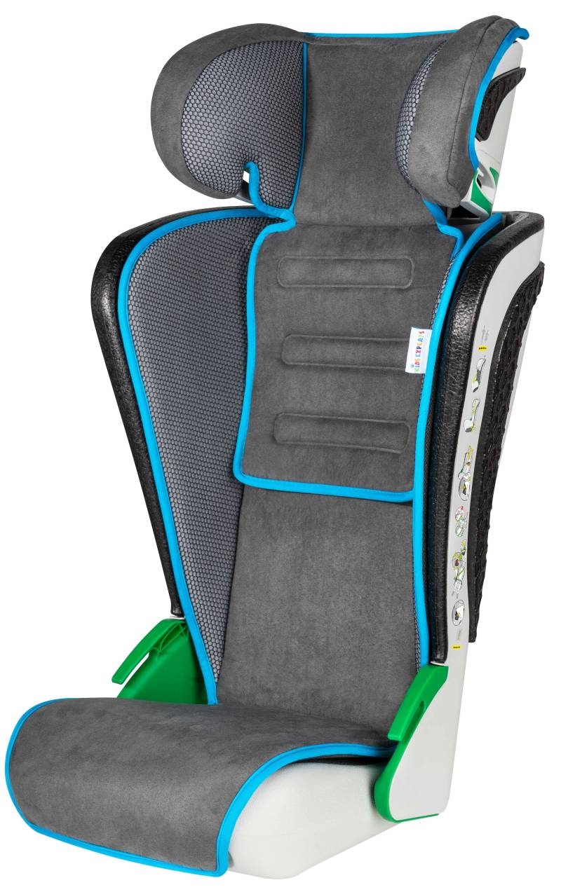 Kindersitz Noemi, klappbarer Auto-Kindersitz ECE R129 geprüft Anthrazit/Blau von WALSER