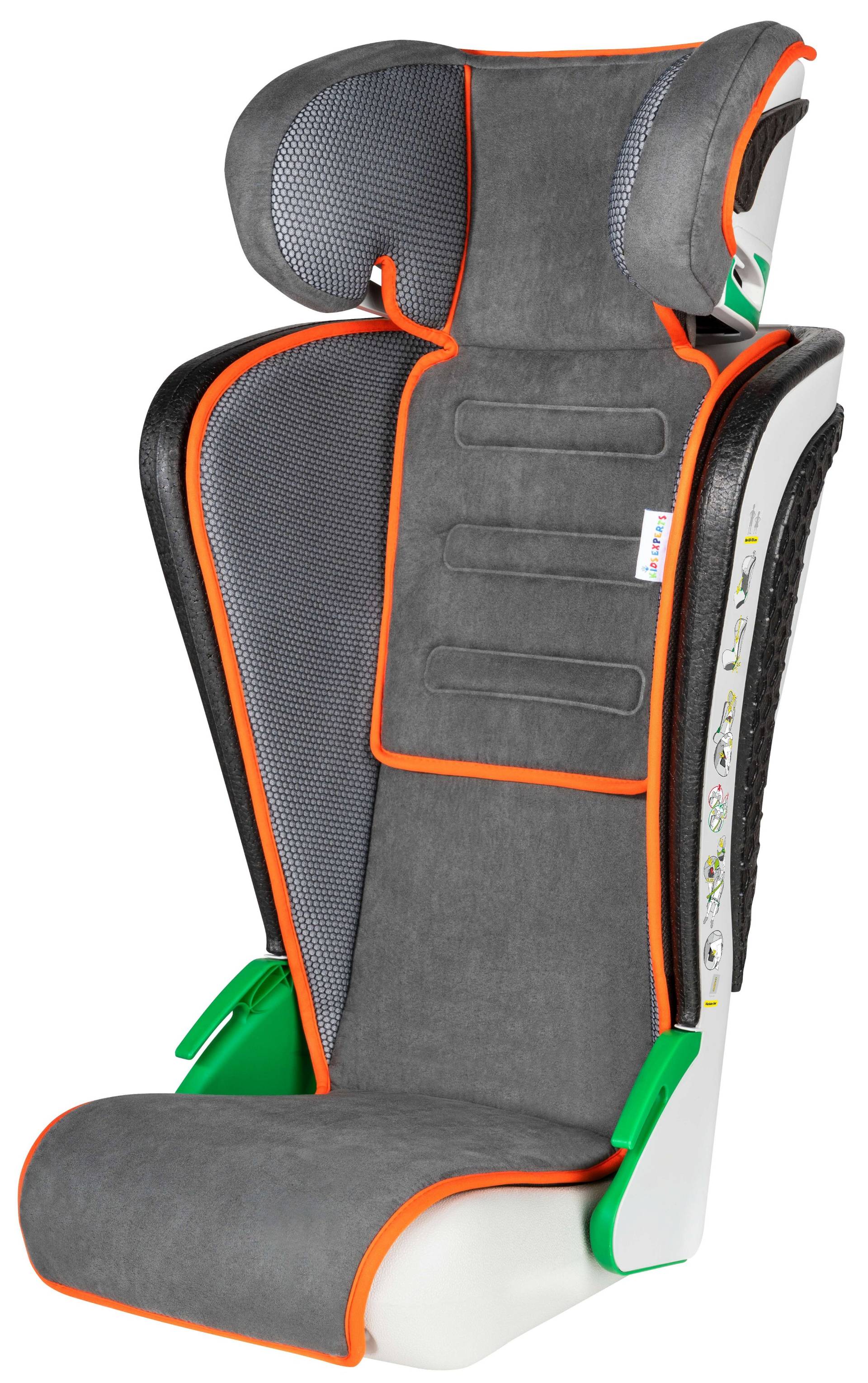 Kindersitz Noemi, klappbarer Auto-Kindersitz ECE R129 geprüft Anthrazit/Orange von WALSER