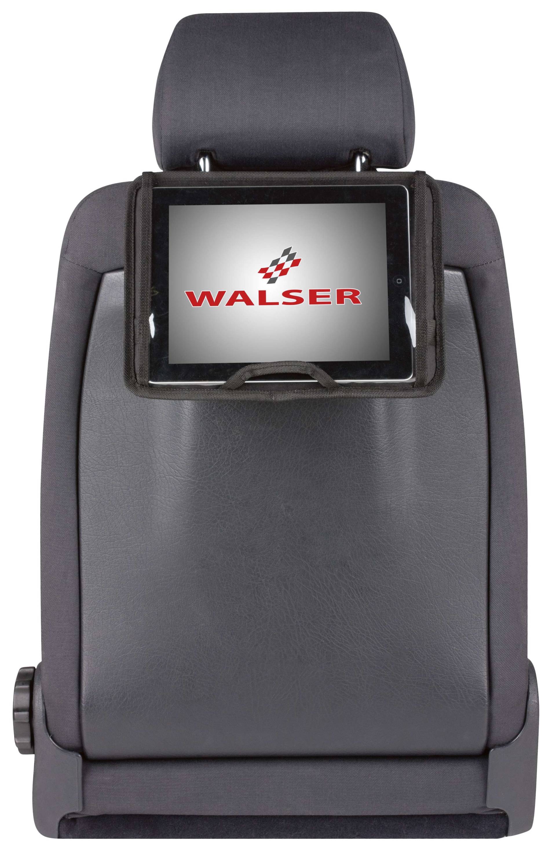 Kopfstützen-Tablet-Halter High Road, Rücksitztasche schwarz von WALSER
