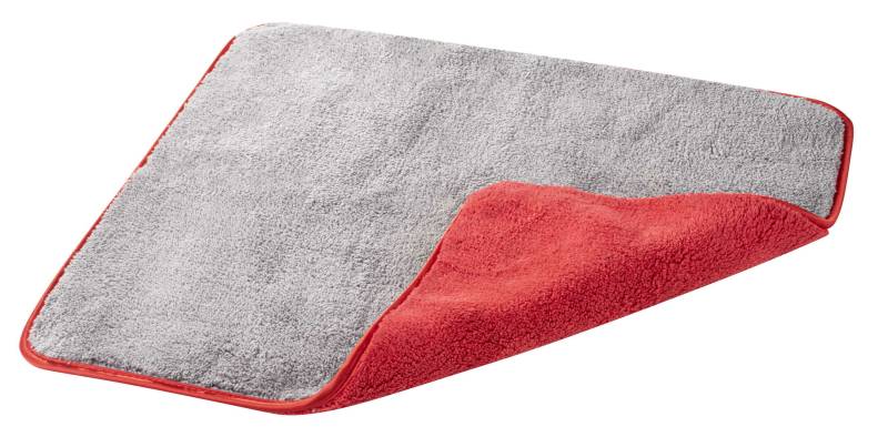 Premium Mikrofaser Tuch, 1 Mikrofasertuch grau-rot 48x42 cm von WALSER