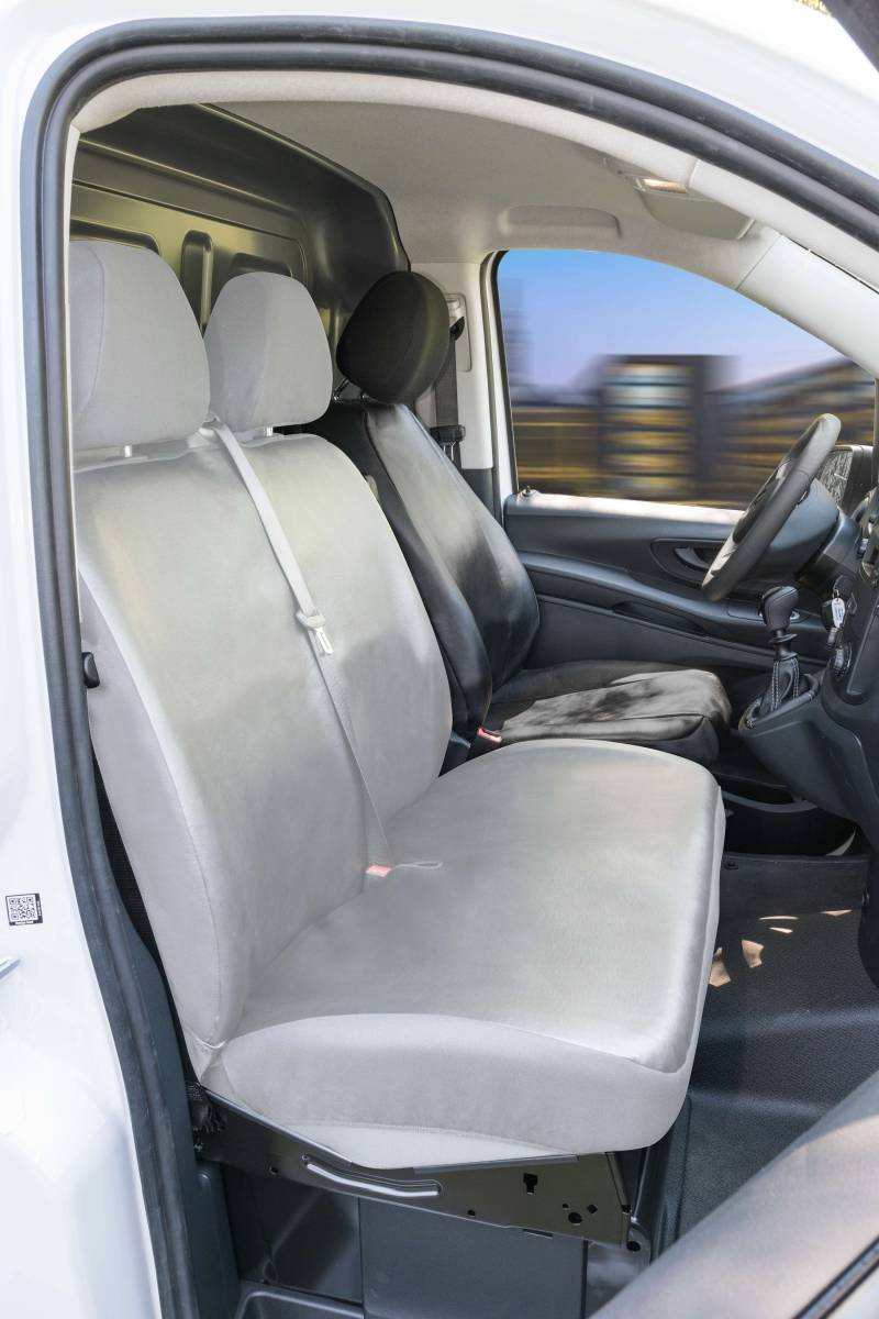 Passform Sitzbezug aus Kunstleder kompatibel mit Mercedes-Benz V-Klasse 447, Einzelsitz mit Armlehne innen von WALSER