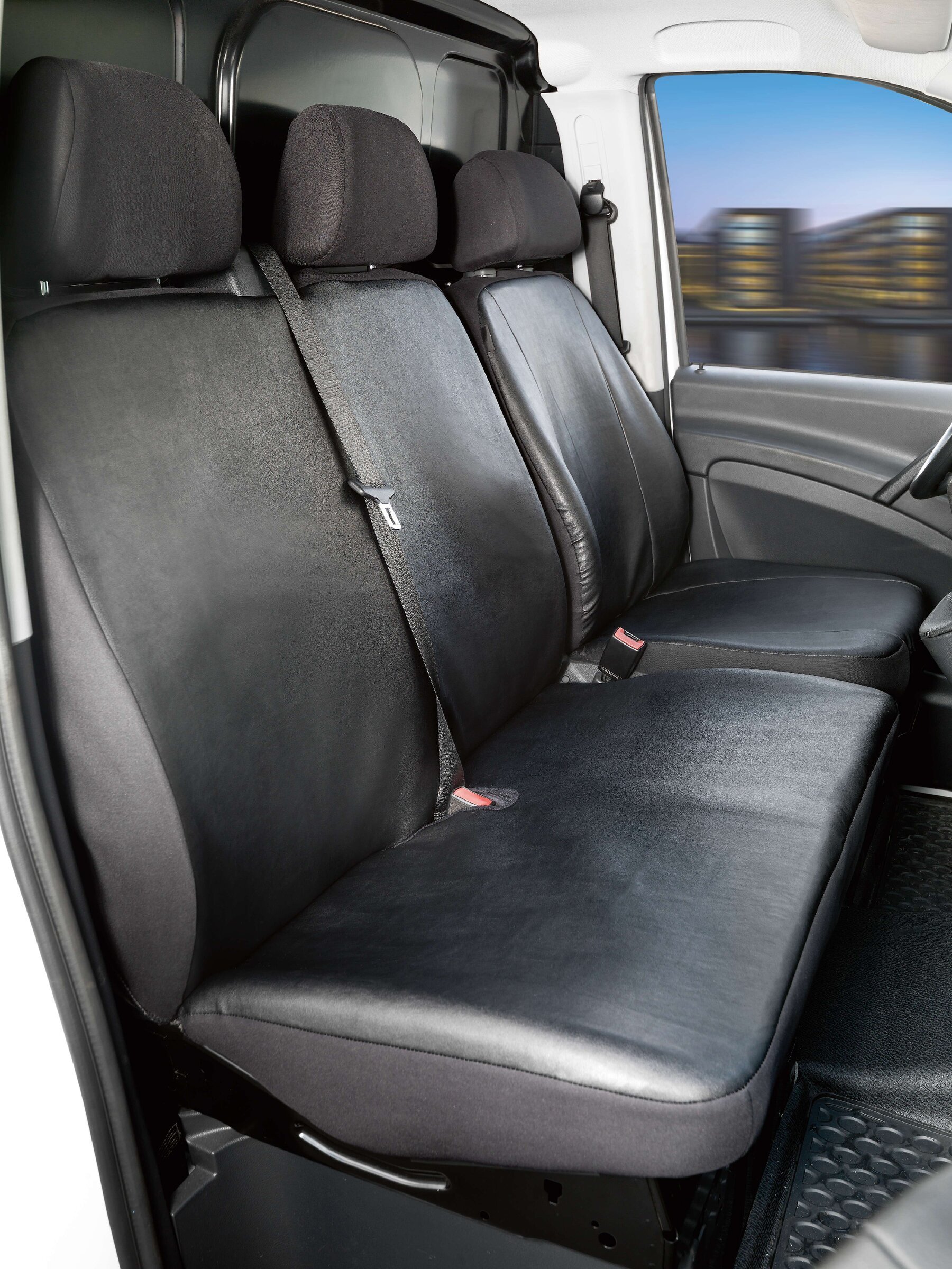 Passform Sitzbezug aus Kunstleder kompatibel mit Mercedes-Benz Viano/Vito, Einzel & Doppelbank von WALSER