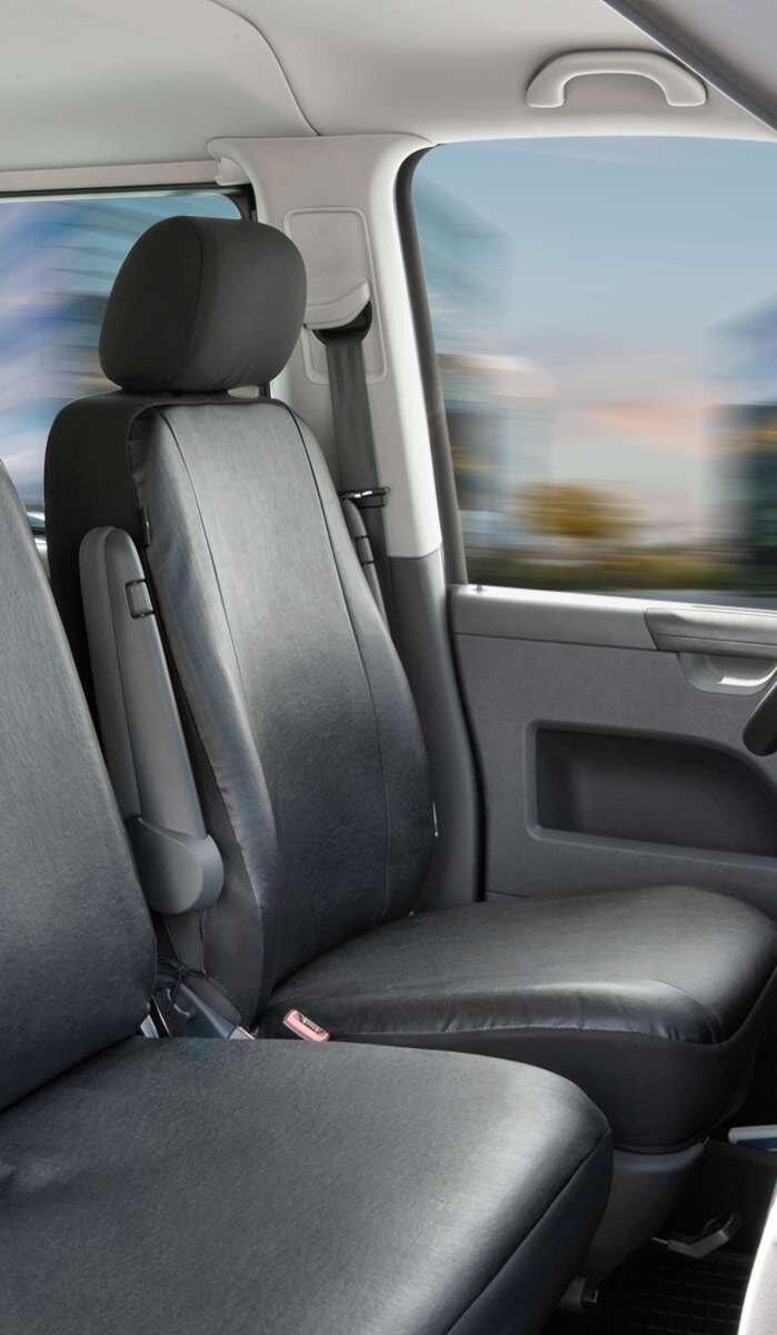Passform Sitzbezug aus Kunstleder kompatibel mit VW T5, Einzelsitz vorne von WALSER