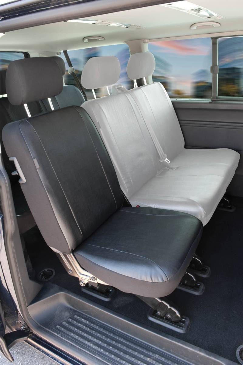 Passform Sitzbezug aus Kunstleder kompatibel mit VW T6, Einzelsitz hinten von WALSER
