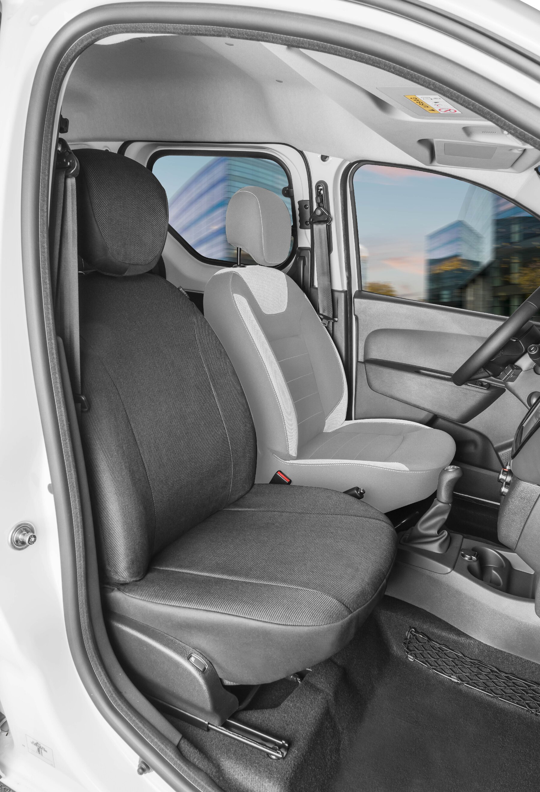 Passform Sitzbezug aus Stoff kompatibel mit Dacia Dokker, Einzelsitz Beifahrer von WALSER