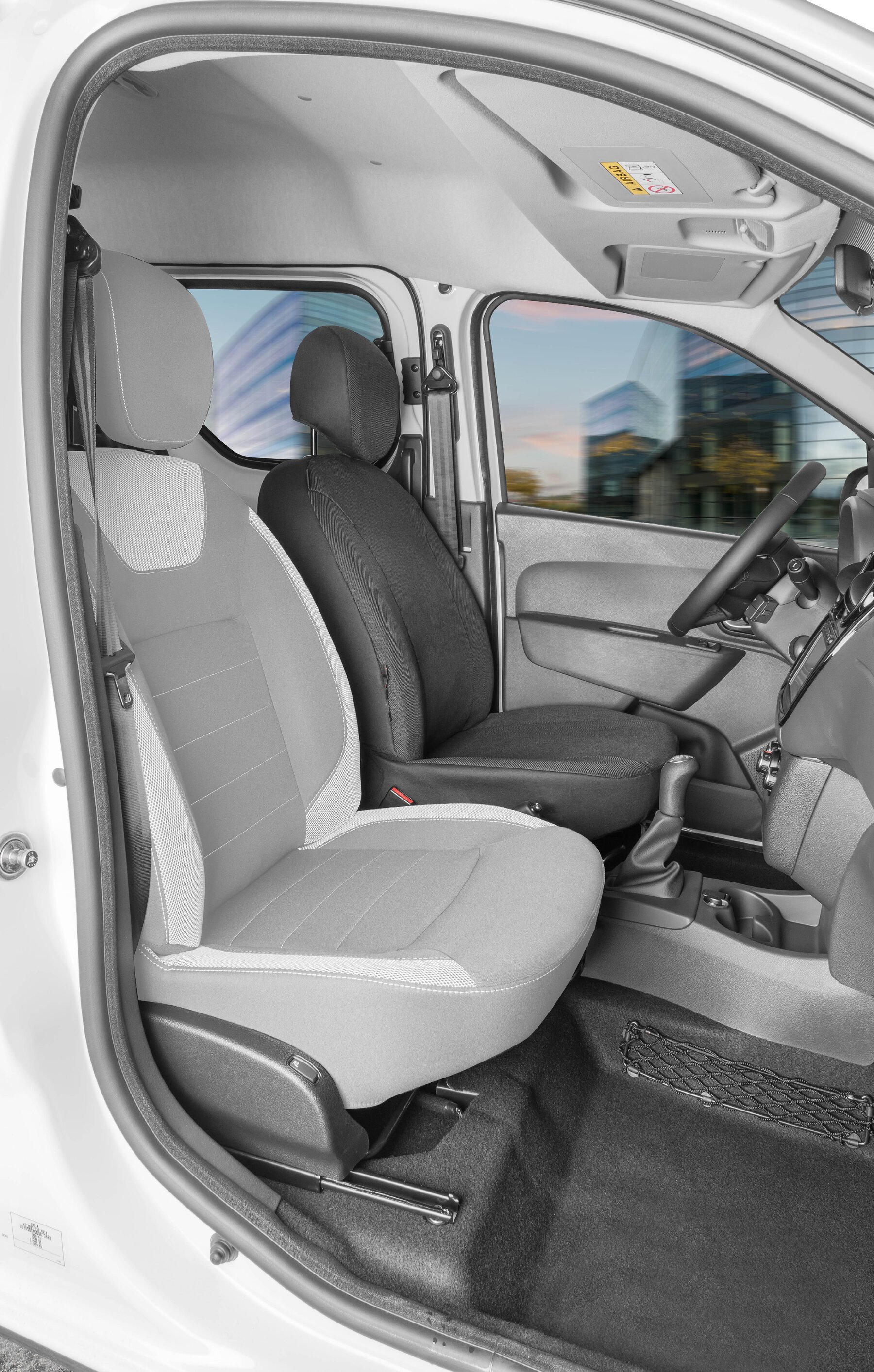 Passform Sitzbezug aus Stoff kompatibel mit Dacia Dokker, Einzelsitz Fahrer von WALSER