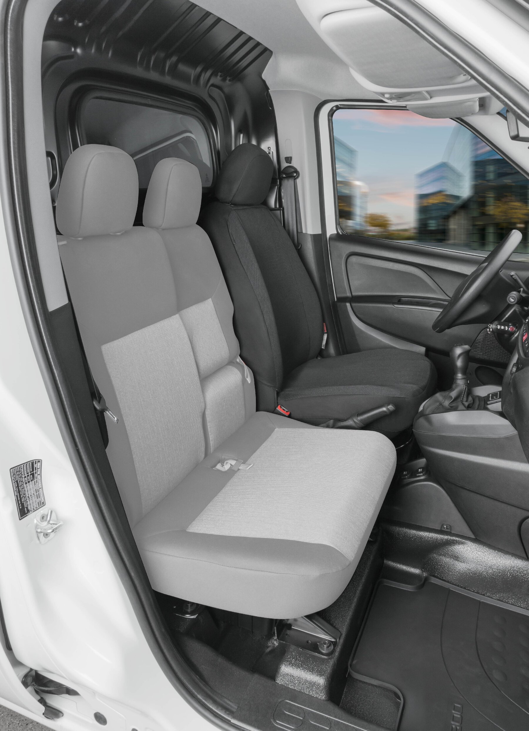 Passform Sitzbezug aus Stoff kompatibel mit Fiat Doblo (263), Einzelsitz Fahrer Armlehne innen von WALSER