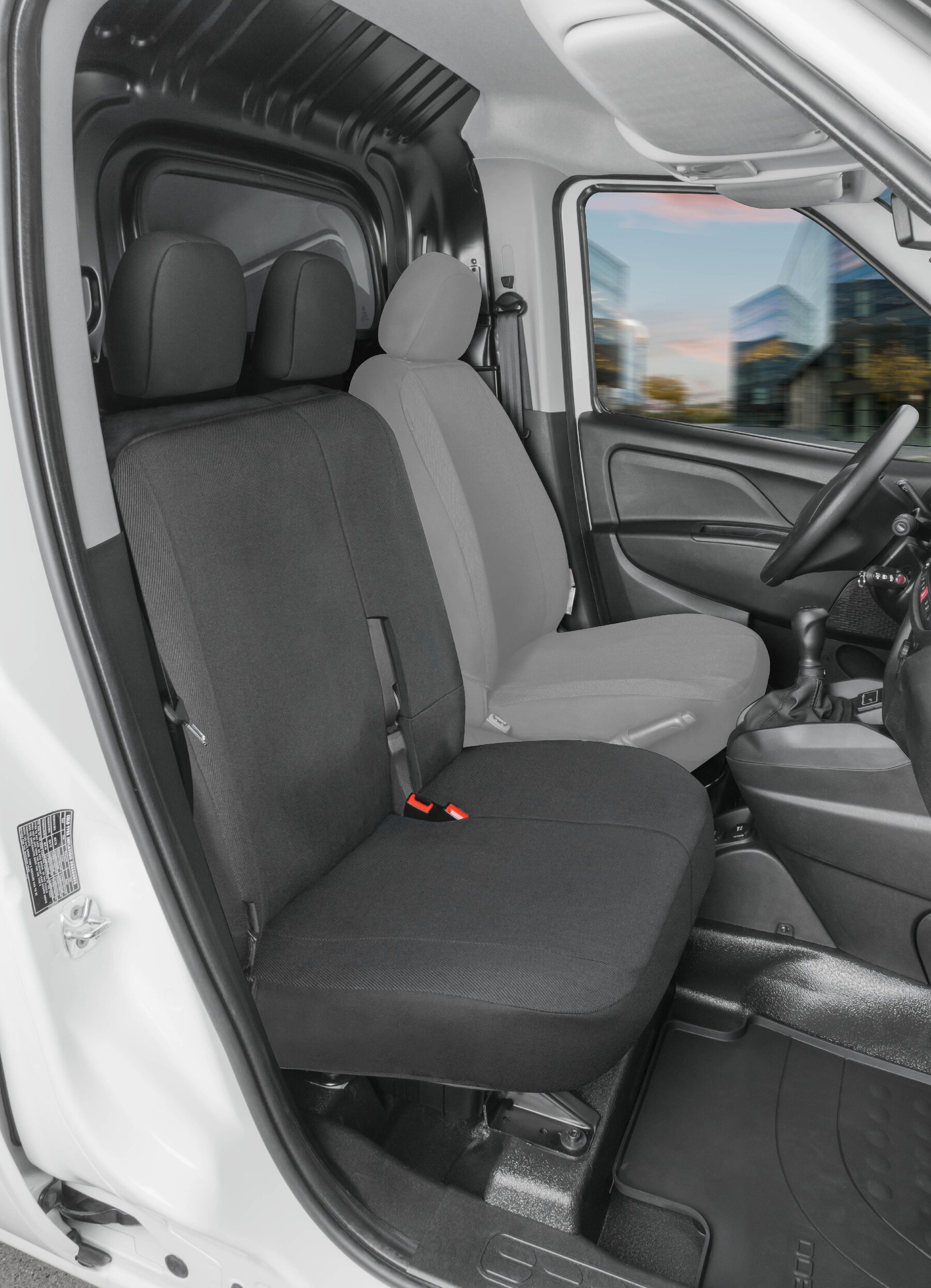 Passform Sitzbezug aus Stoff kompatibel mit Ford Transit Connect, Doppelbank vorne von WALSER