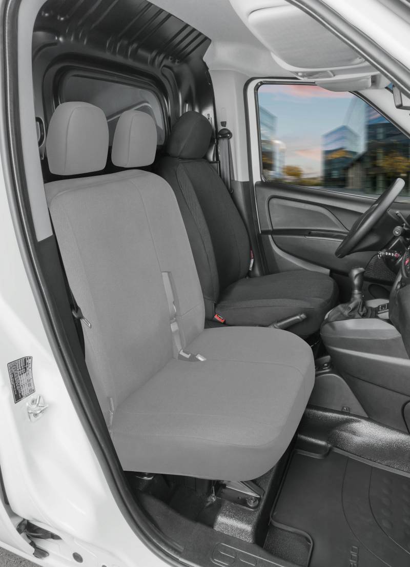 Passform Sitzbezug aus Stoff kompatibel mit Ford Transit Connect, Einzelsitz mit Armlehne innen von WALSER