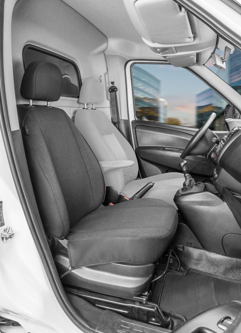 Passform Sitzbezug aus Stoff kompatibel mit Opel Combo (X12), Einzelsitz Beifahrer Armlehne innen von WALSER
