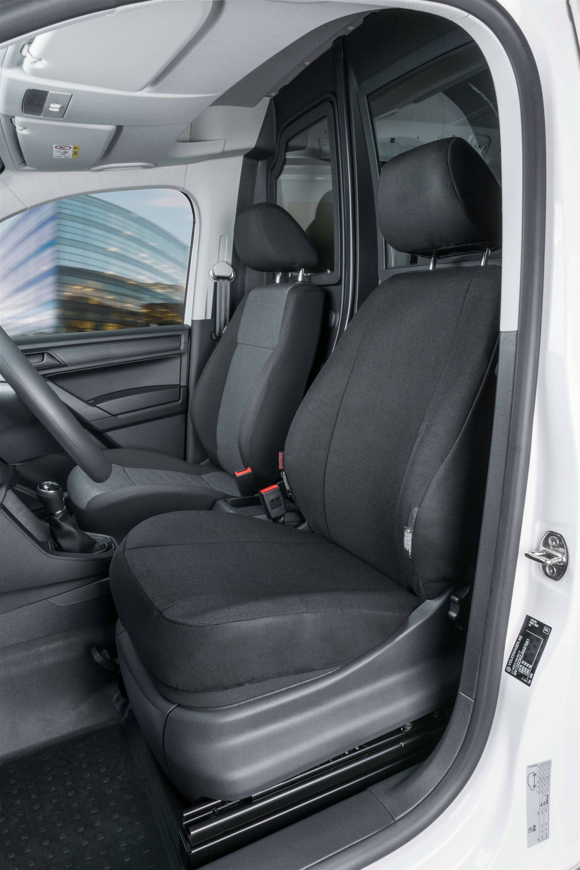 Passform Sitzbezug aus Stoff kompatibel mit VW Caddy, Einzelsitz vorne von WALSER