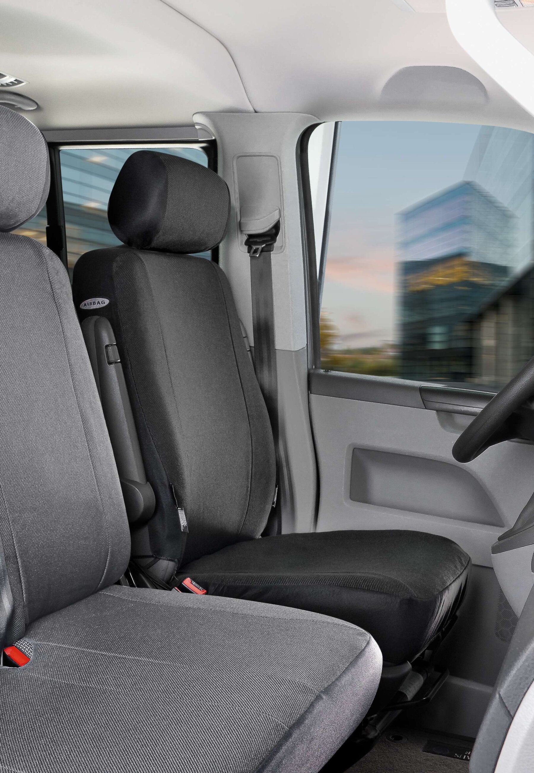Passform Sitzbezug aus Stoff kompatibel mit VW T4, Einzelsitz vorne von WALSER
