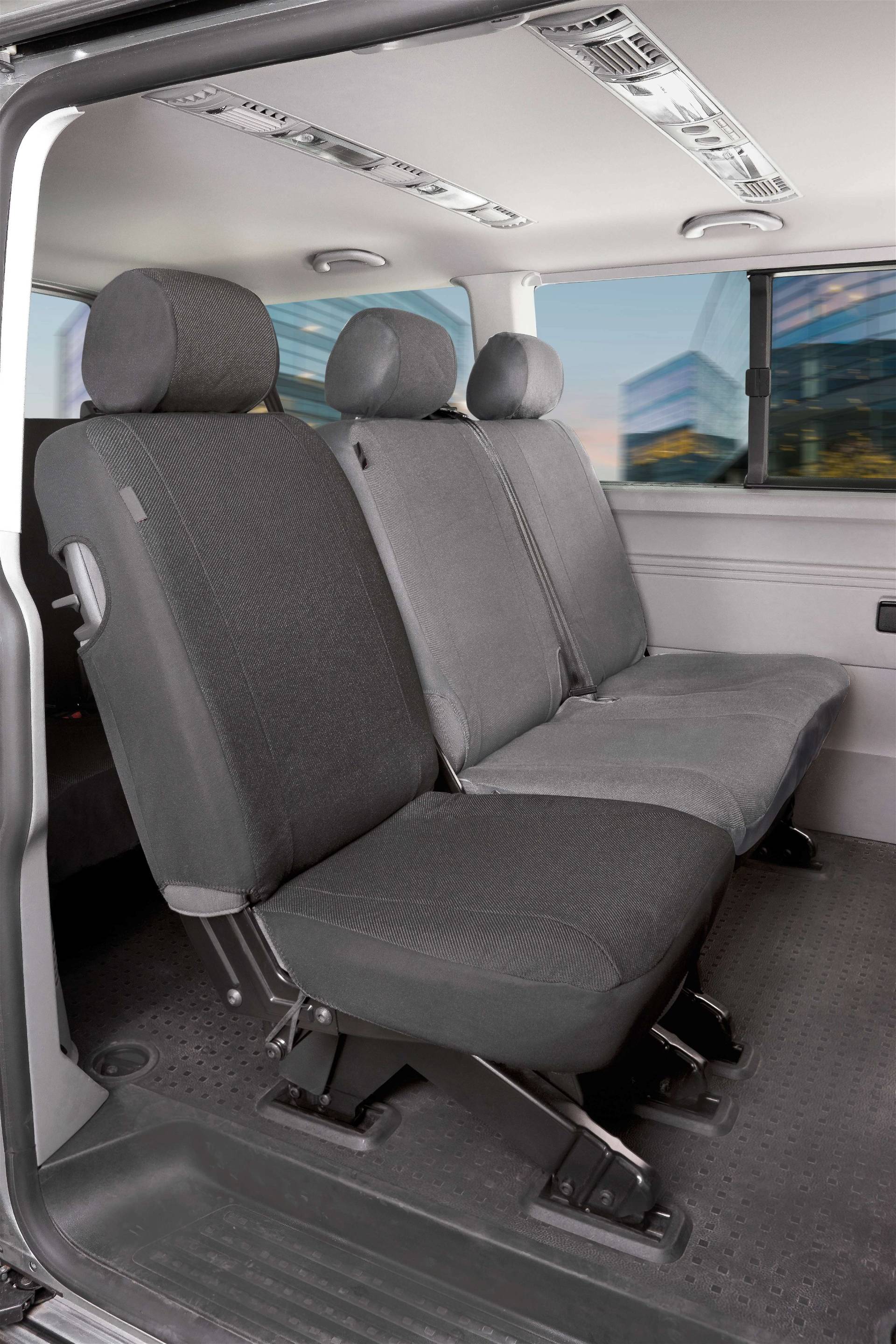 Passform Sitzbezug aus Stoff kompatibel mit VW T5, Einzelsitz hinten von WALSER