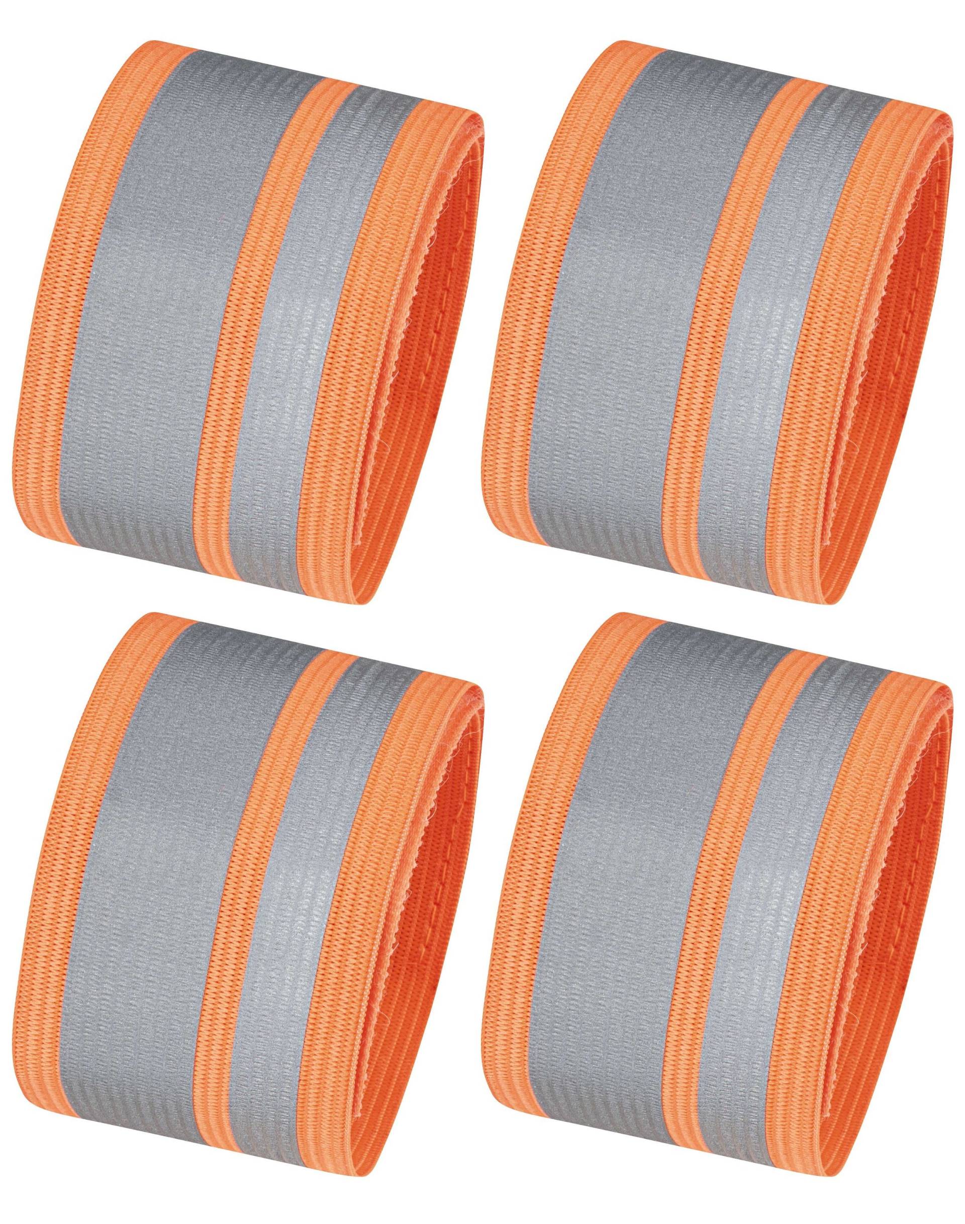 Reflektierende Bänder 4 Stück, reflektierendes Armband 5x40 cm orange von WALSER