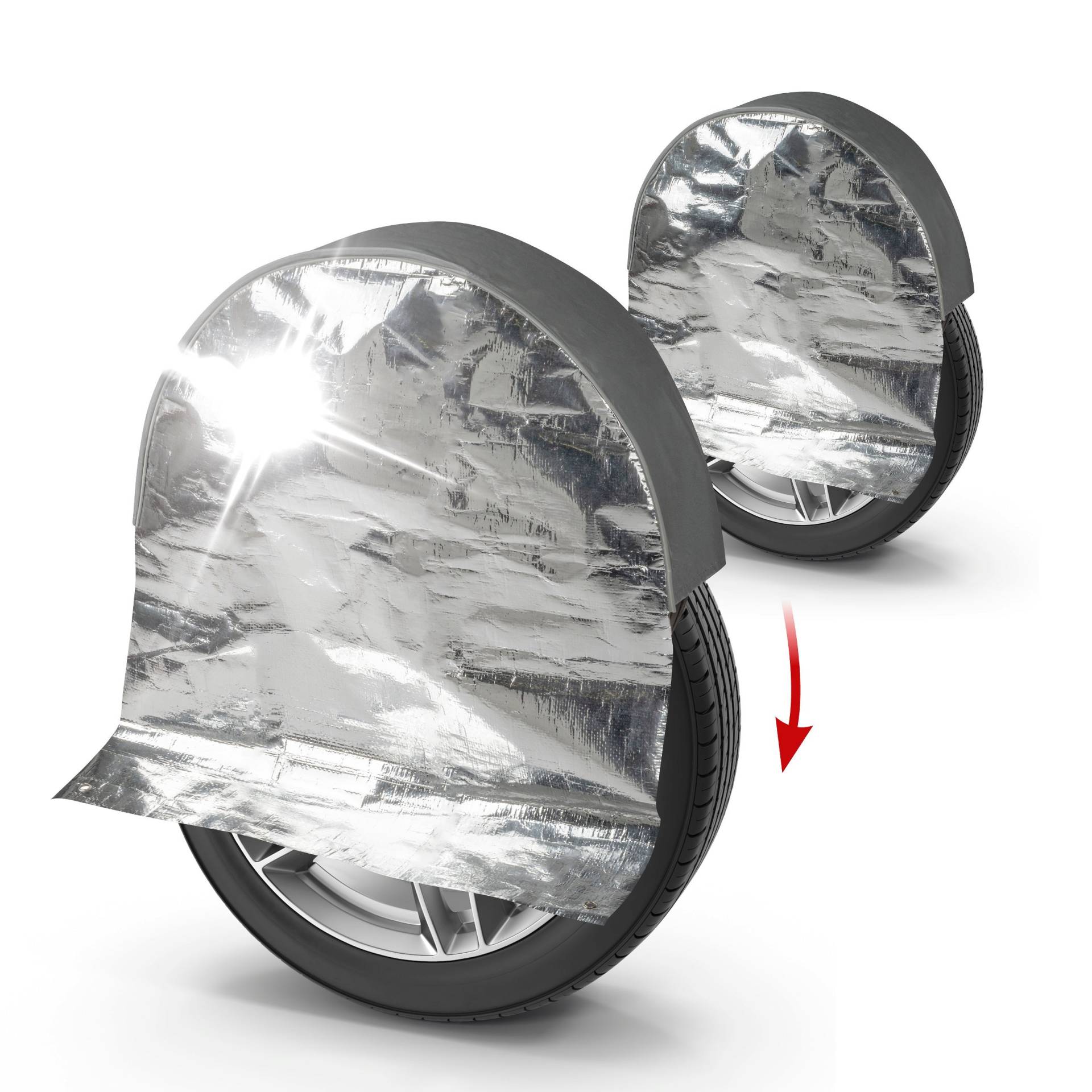 Reifen-Thermoradabdeckung, 2 Stück Radschutzhüllen bis 17 Zoll/195mm, Reifenabdeckung silber Reifen-Thermoradabdeckung, 2 Stück Radschutzhüllen bis 17 Zoll/195mm, Reifenabdeckung silber von WALSER