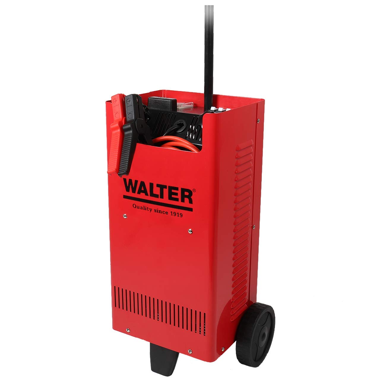 WALTER KFZ-Batterieladegerät mit Starthilfe 12 V/24 V, umschaltbar, kraftvoll, Vier Ladestromeinstellungen, Schnellladung durch Ladeschub, Nennleistung von 750 W, zuverlässige Ladung und Starthilfe von WALTER