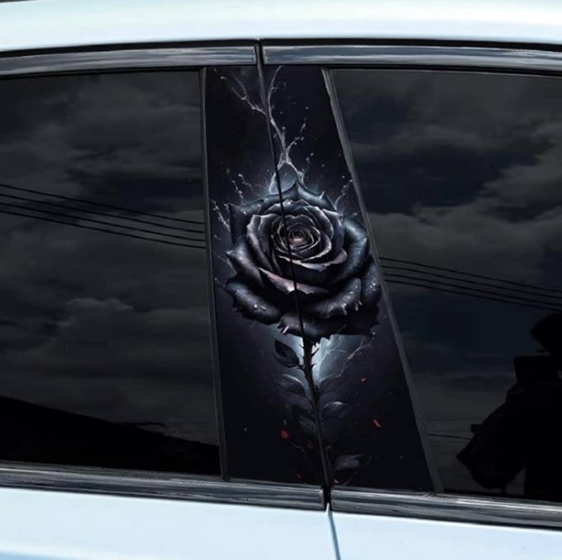 WANAHTON 2 Stück Wolf Lions Rose Tiger b säulen Aufkleber, HD Vinyl-Aufkleber, der zerkratztes Auto abdeckt, DIY-Autotür-Säulen-Aufkleber langlebiges Autozubehör (Farbe 3) von WANAHTON
