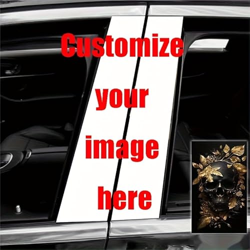 WANAHTON Autotür Aufkleber b säule 2er-Pack Tiger Vinyl Auto Aufkleber Auto B Säule wasserdichte Mittelsäule Dekoration Abdeckung (50x25 cm,Customized-1) von WANAHTON