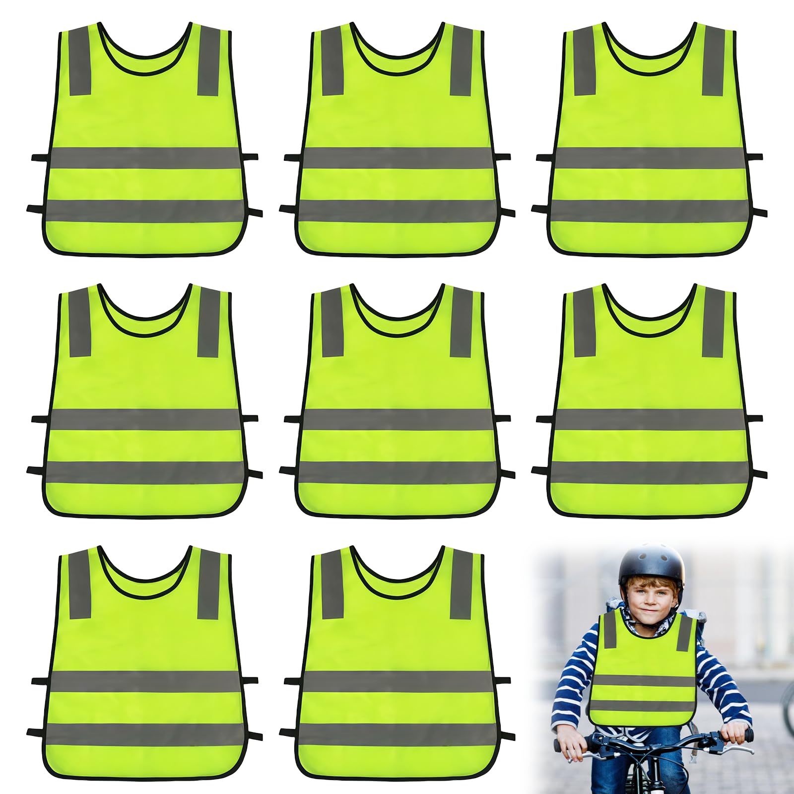 WANDGU 8 Stück Warnweste Kinder: Leichte Sicherheitsweste Kinder, Warnschutzweste Kinder, Universal Größe, Warnweste Reflektierendes, Signalweste für Jungs und Mädchen 3-12 Jahre neon gelb WANDGU 8 Stück Warnweste Kinder: Leichte Sicherheitsweste Kinder, Warnschutzweste Kinder, Universal Größe, Warnweste Reflektierendes, Signalweste für Jungs und Mädchen 3-12 Jahre neon gelb von WANDGU