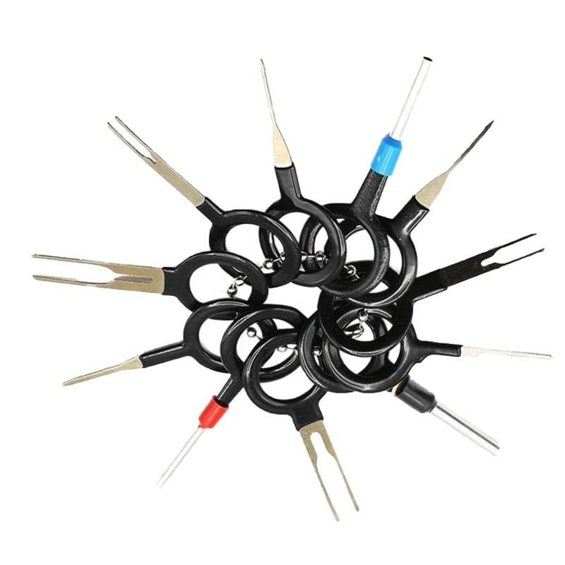 11 Stück Auspinnwerkzeug Kfz Set, Terminal Removal Tool Kit, Nadelretraktor aus Edelstahl, Terminal Entfernung Auspinwerkzeug, Kabel Stecker Ausbau Werkzeug, für Meisten Steckverbinder Terminals von WANGENPING
