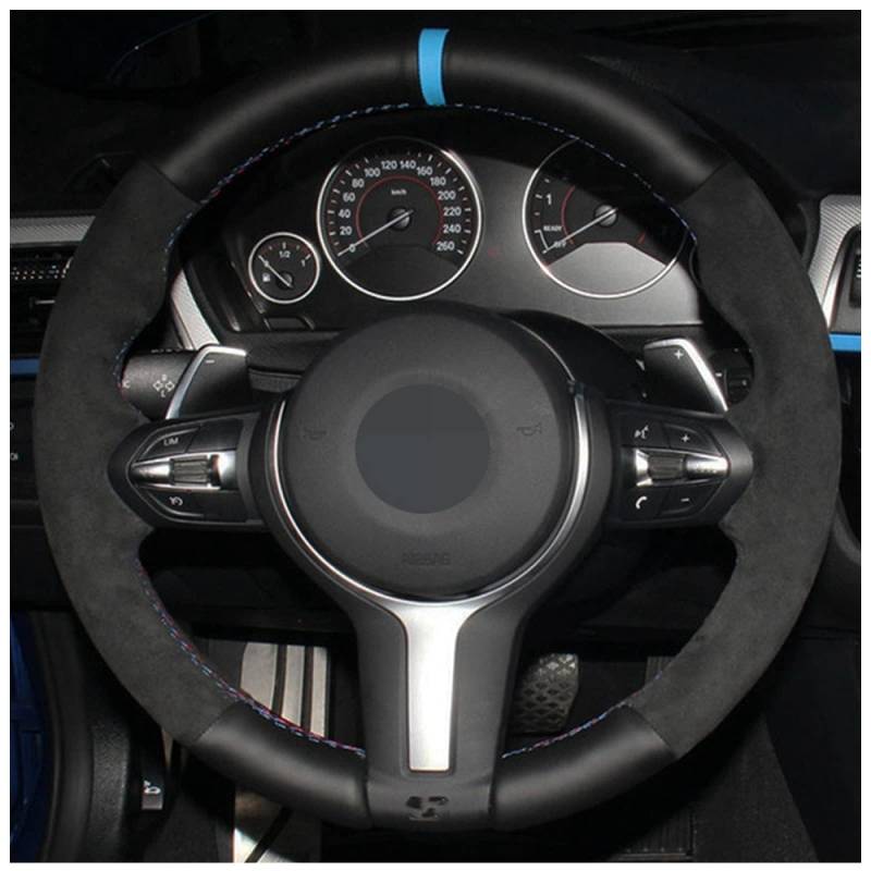 Handgenähte Auto-Lenkrad-Abdeckung,Für BMW M-Sport F30 F31 F34 F10 F11 F07 X1 X2 X3 F25 F32 F33 F36 F48 F39,Zubehör für Lenkgriffschutzabdeckungen von WANGXI