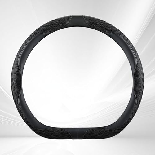 Lenkradbezug Für Toyota C-HR Hybrid 2024 2025, Lenkradbezug Leder Auto Lenkradbezug Steering Wheel Cover Vier Jahreszeiten Anti Rutsch Lenkradhüllen,Black- D-Shaped von WANGZENIU