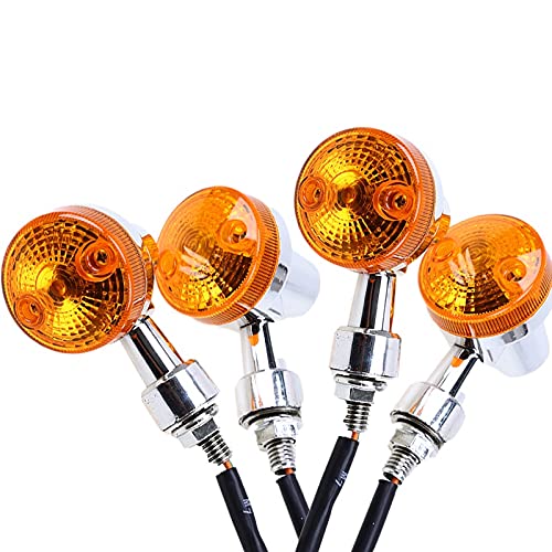 WANGZEYU Blinker Motorrad 4PCS 12V Universal Motorrad Blinkerlicht Motorrad Blinker (Color : Chrome Yellow Len) von WANGZEYU