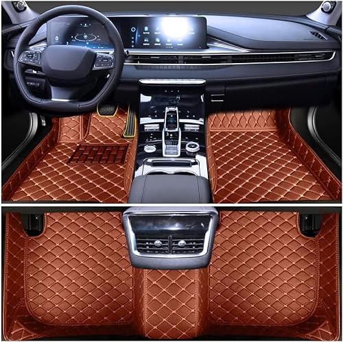 Auto Fußmatten Fussmatten für Phaeton 5seat 2004-2016 Allwetter Fußmatten Automatten (Brown) Braun von WANLING