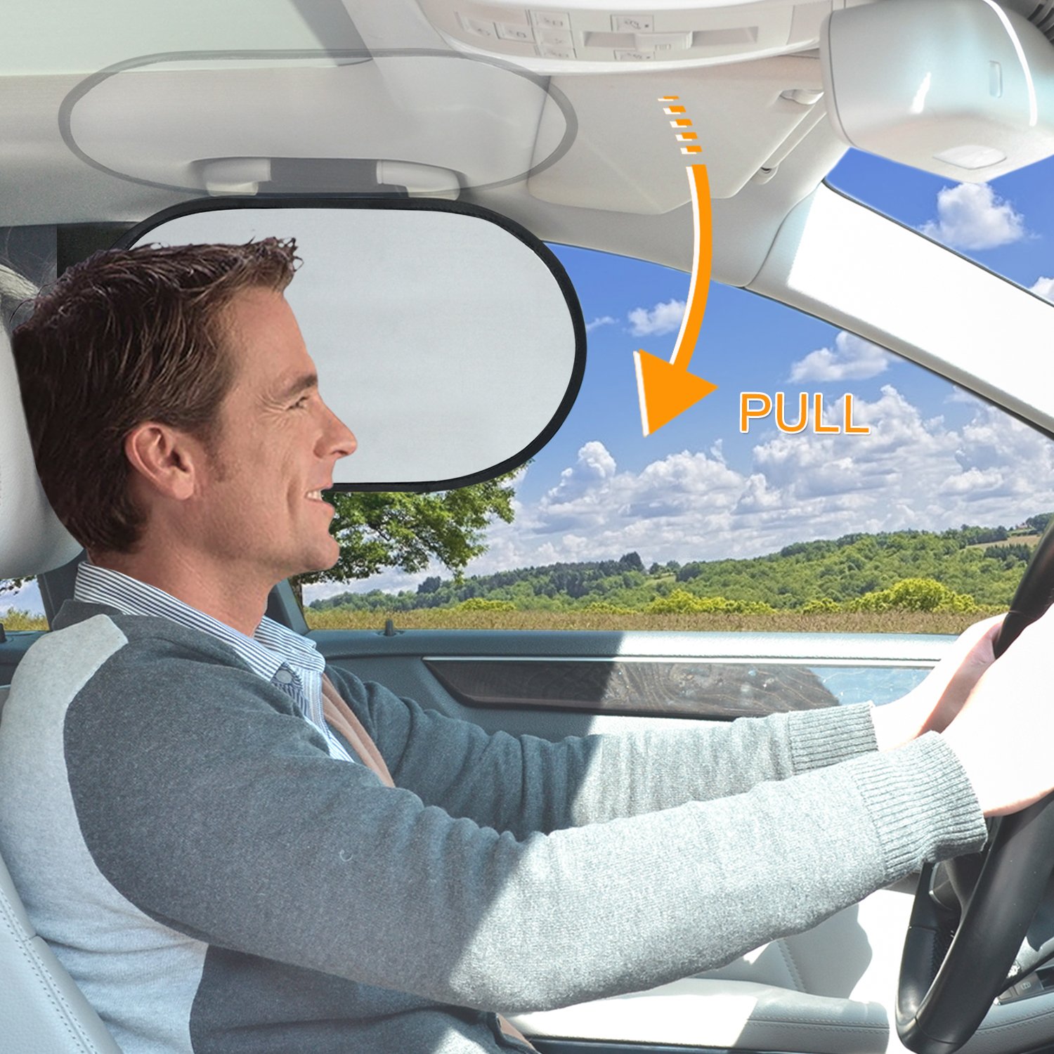 WANPOOL Auto Innenraum Haltegriff Sonnenblende & Sonnenschutz für den Fahrer von WANPOOL
