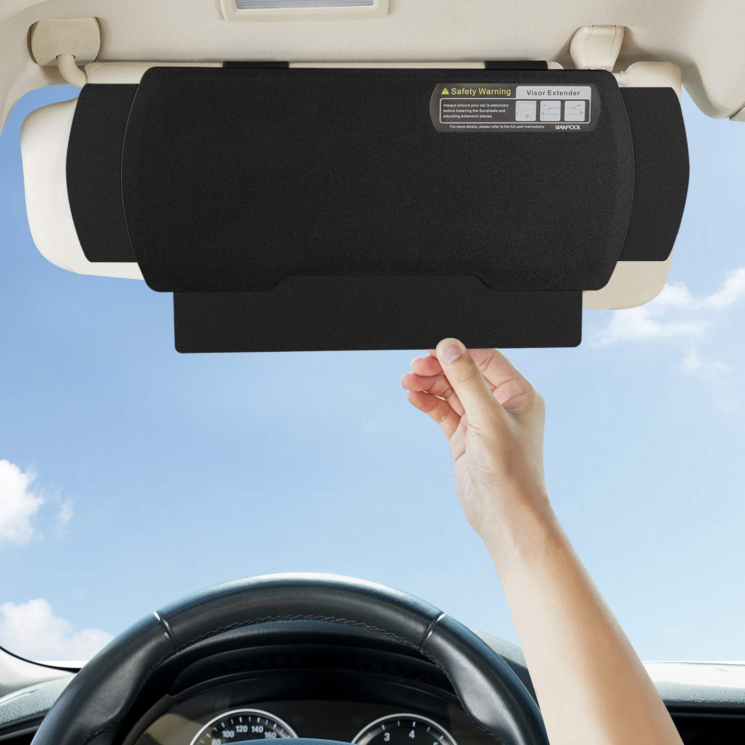 WANPOOL Auto-Visier-Sonnenschutz-Verlängerung, Fensterschutz, blendfreier Sonnenschutz für Fahrer oder Beifahrersitz, 1 Stück (Schwarz) WANPOOL Auto-Visier-Sonnenschutz-Verlängerung, Fensterschutz, blendfreier Sonnenschutz für Fahrer oder Beifahrersitz, 1 Stück (Schwarz) von WANPOOL