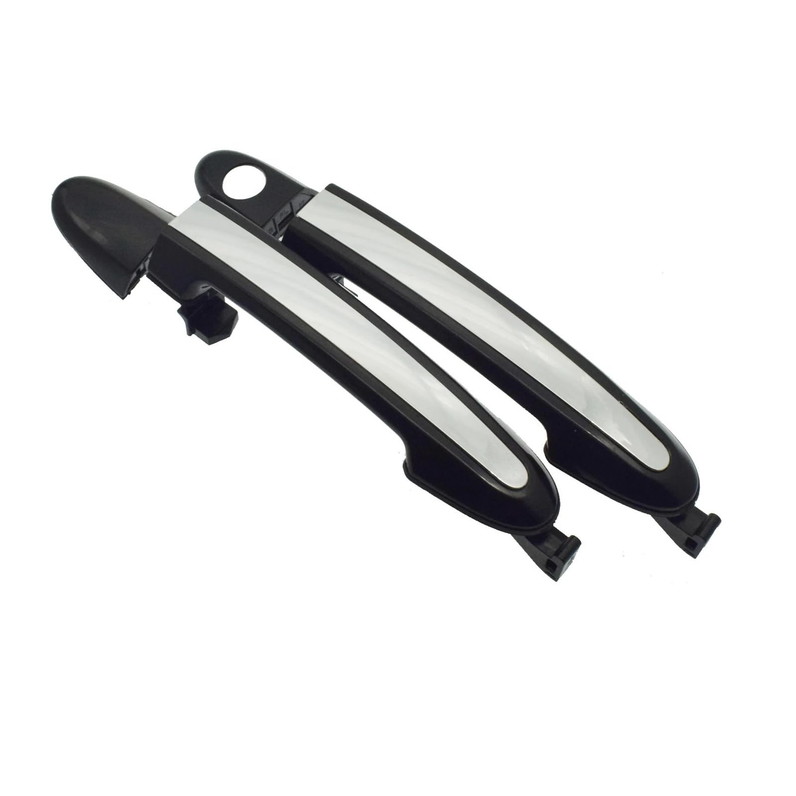 Exterieur Auto Türgriff Für Hyundai Für Santa Für Fe 2007-2012 Vorne Hinten Links Rechts Außerhalb Tür Griffe Chrom & Schwarz 82651-2B000 Auto Außentürgriff(Front Pair) von WANSONGHUI