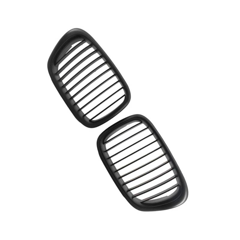 Facelift Grill Für 5er E39 1999 2000 2001 2002 2003 Paar Matt/Glanz Schwarz Auto Vorderen Stoßfänger Nierengrill Racing Grills Gitter Kühlergrill Passend(Matte Black) von WANSONGHUI