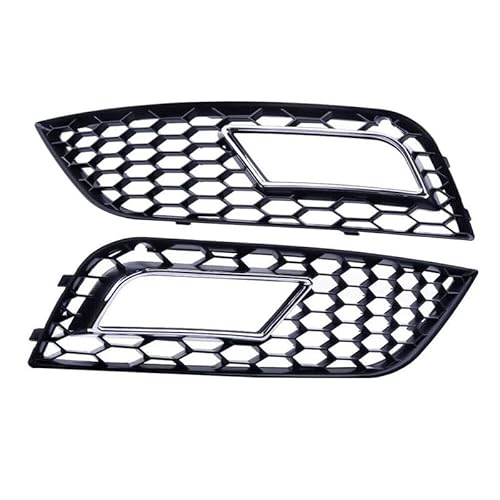 Facelift Grill Für A4 B8.5 2013 2014 2015 2016 Facelift-Modell, Paar, Schwarz Glänzend, Frontstoßstange, Unterer Nebelscheinwerfergrill, Gitter, Wabengitter Kühlergrill Passend(Black Chrome) von WANSONGHUI