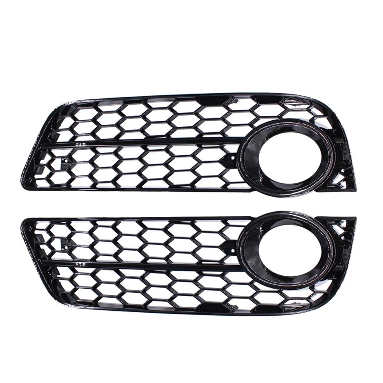 Facelift Grill Für A5 2008 2009 2010 2011 Schwarz 2 Stücke Auto Front Nebelscheinwerfer Abdeckung Honeycomb Mesh Nebelscheinwerfer Kühlergrill Kühlergrill Passend(Schwarz) von WANSONGHUI