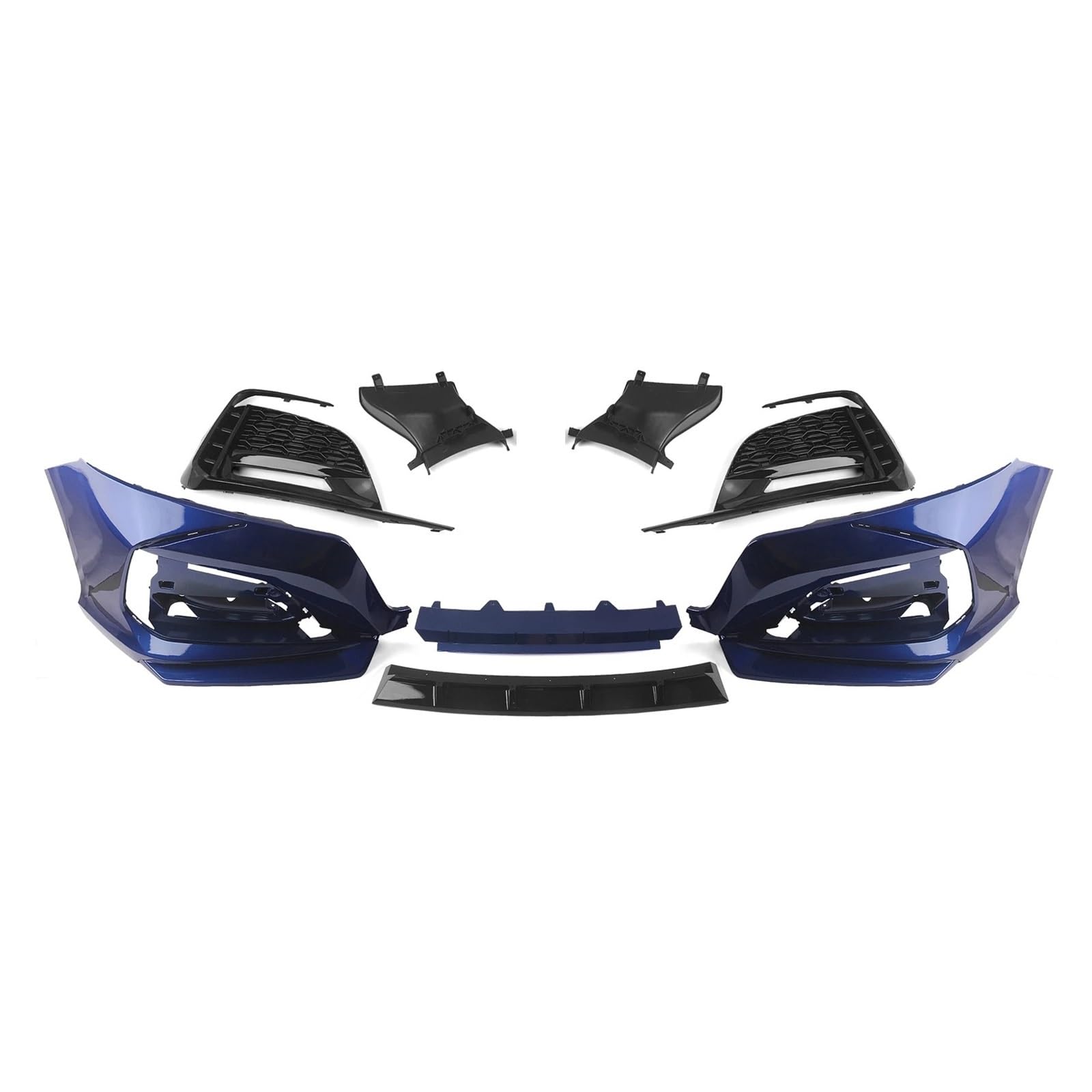 Facelift Grill Für Accord 10th 2018 2019 2020 2021 Auto Vorderen Stoßfänger Surround Molding Trim Abdeckung Gehäuse Kühler Spoiler Kühlergrill Passend(Blau) von WANSONGHUI