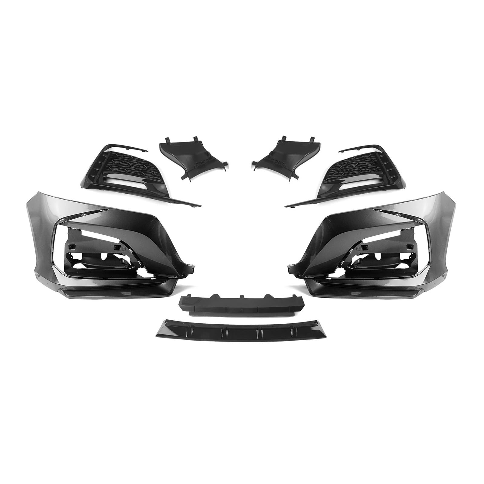 Facelift Grill Für Accord 10th 2018 2019 2020 2021 Auto Vorderen Stoßfänger Surround Molding Trim Abdeckung Gehäuse Kühler Spoiler Kühlergrill Passend(Grau) von WANSONGHUI
