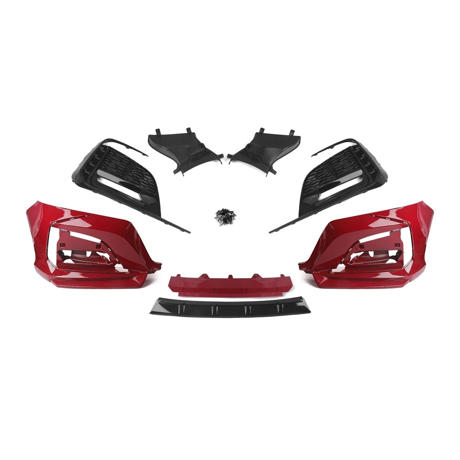 Facelift Grill Für Accord 10th 2018 2019 2020 2021 Auto Vorderen Stoßfänger Surround Molding Trim Abdeckung Gehäuse Kühler Spoiler Kühlergrill Passend(Red) von WANSONGHUI