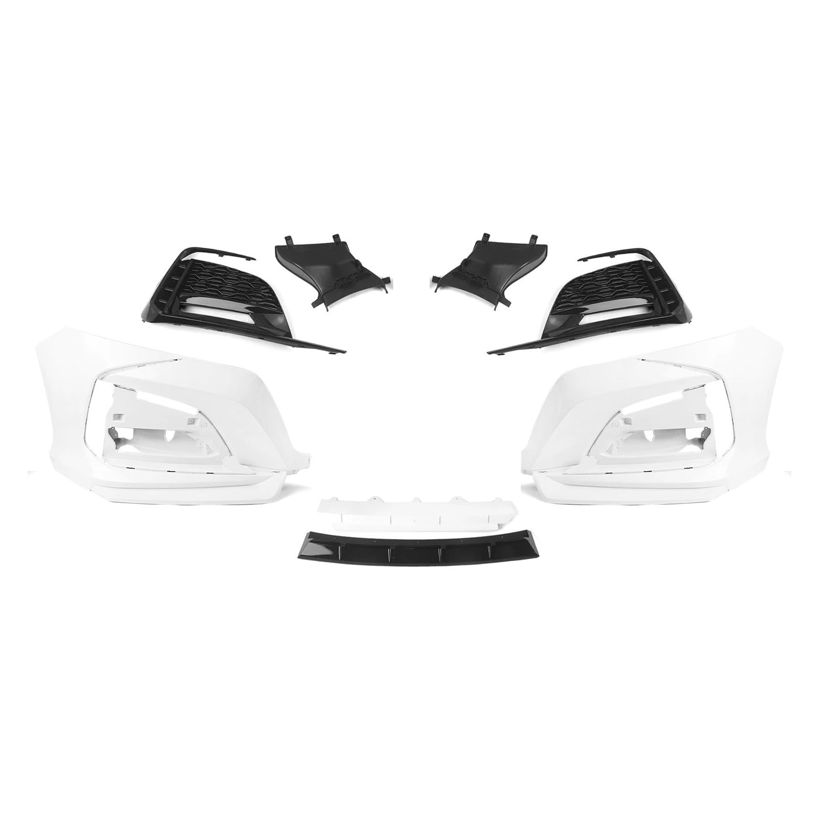 Facelift Grill Für Accord 10th 2018 2019 2020 2021 Auto Vorderen Stoßfänger Surround Molding Trim Abdeckung Gehäuse Kühler Spoiler Kühlergrill Passend(White) von WANSONGHUI