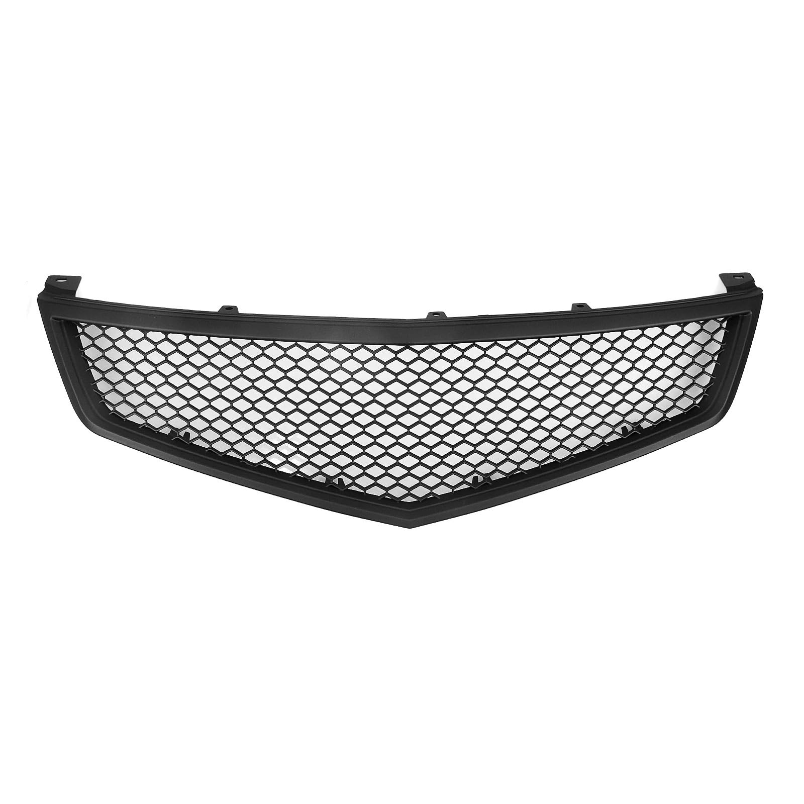 Facelift Grill Für Acura Für TSX 2006 2007 2008 Kühlergrill Racing Grill Waben Stil Carbon Fiber Look/Glanz/Matt Schwarz Auto Oberen Stoßfänger Haube Mesh Kühlergrill Passend(Matte Black) von WANSONGHUI