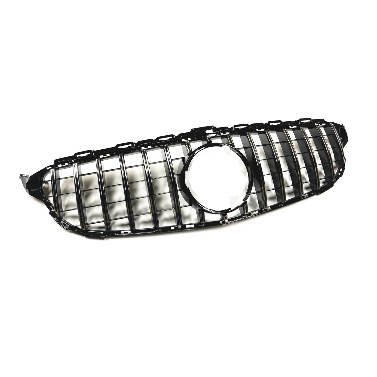 Facelift Grill Für Benz C-Klasse W205 2014–2018 C180 C200 C250 C300 C43 GT-Stil Kühlergrill Schwarz/Silber Obere Stoßstange Haube Mesh Kühlergrill Passend(Silber) von WANSONGHUI